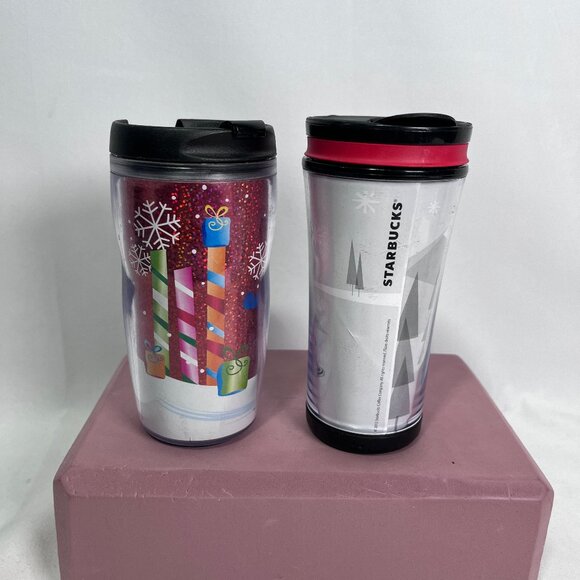 ⭐️ Pair of Cute Starbucks 8Fl.Oz Hot Beverage insulated Mini Tumbler Cups - Picture 3 of 7